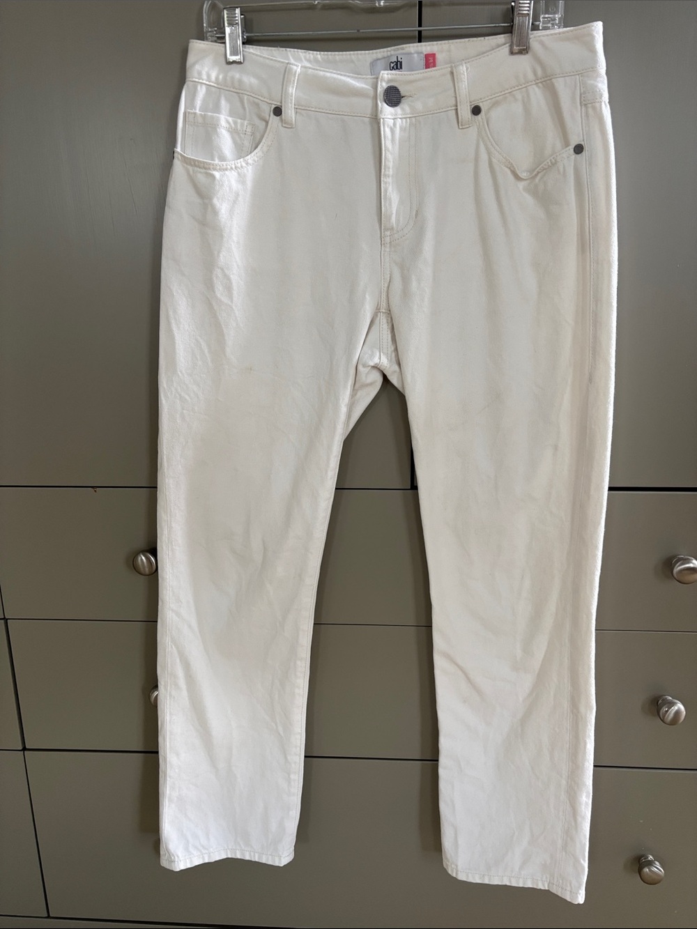 CAbi Women's Boyfriend Jeans in White